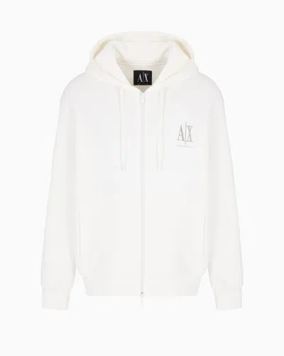 Armani Exchange Zip-up Sweatshirts In White