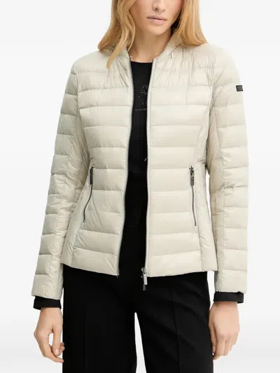 Armani Exchange Zipped Hooded Jacket In Neutral