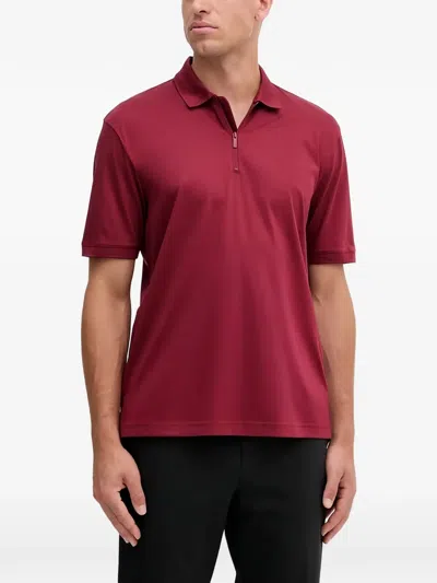 Armani Exchange Zipped Polo Shirt In Red