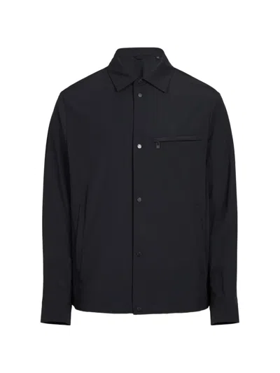 Armani Exchange Zip-pocket Press-stud Jacket In Black