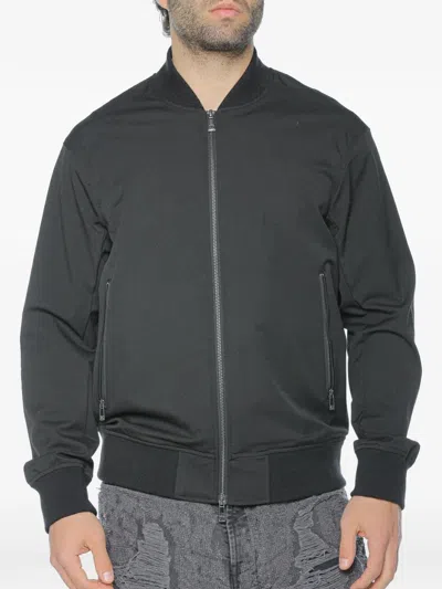 Armani Exchange Zip-up Bomber Jacket In Black