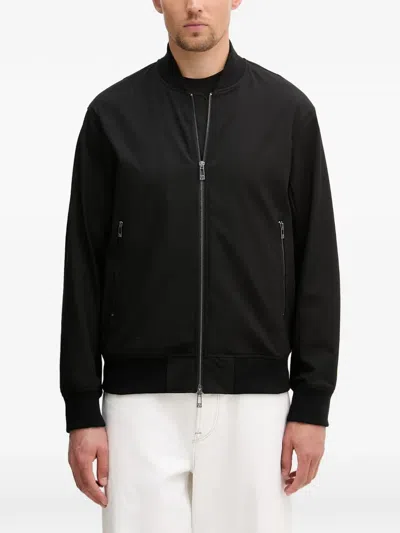 Armani Exchange Zip-up Bomber Jacket In Black