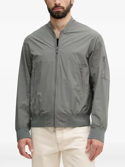 Armani Exchange Zip-up Bomber Jacket In Gray