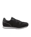 Armani Jeans Black Logo Casual Sneakers In Black