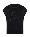 Armani Jeans Black Short-sleeved T-shirt In Black