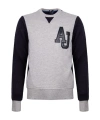 Armani Jeans Bumping Logo Pullover In Gray