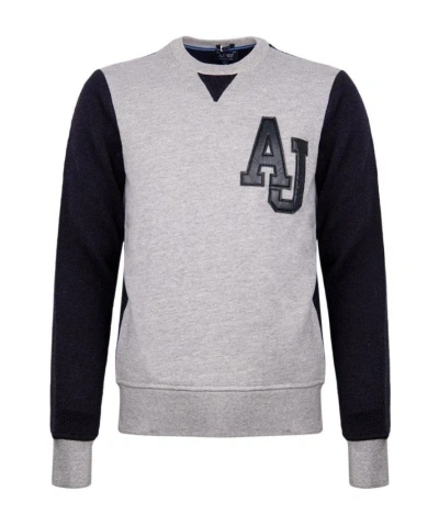Armani Jeans Bumping Logo Pullover In Gray