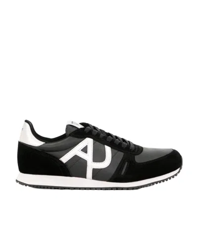 Armani Jeans Casual Sports Shoes With Logo In Black