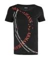 Armani Jeans Logo Printed Pattern T-shirt In Black