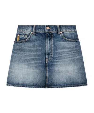 Armani Jeans Denim Miniskirt In Blue