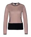 Armani Jeans Densely Knit Pullover With Round Neck In Pink