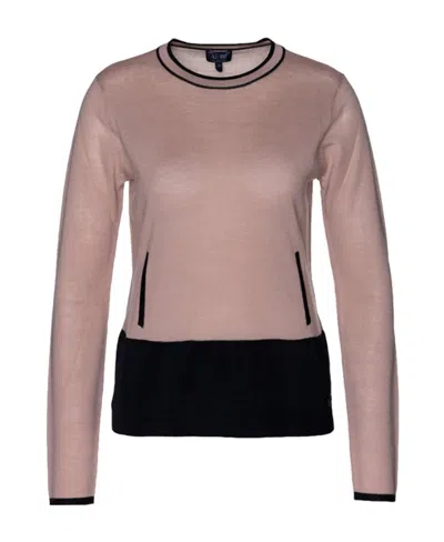 Armani Jeans Densely Knit Pullover With Round Neck In Pink