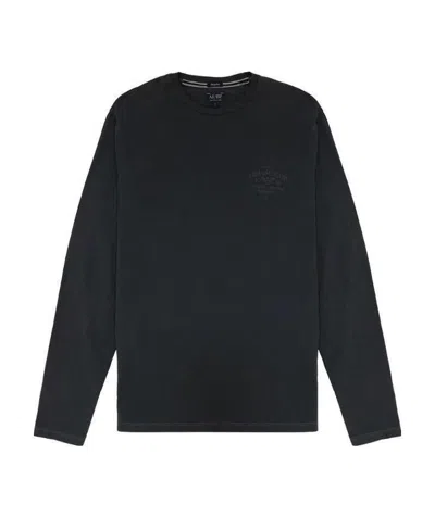 Armani Jeans Detail Long-sleeved T-shirt In Black