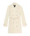 Armani Jeans Double-breasted Medium Long Windbreaker In White