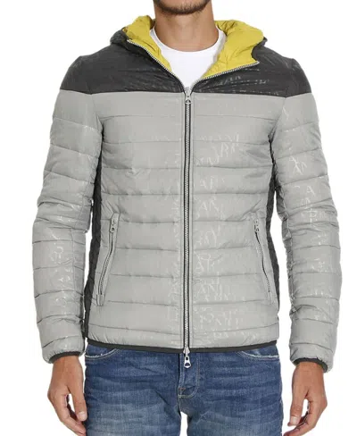 Armani Jeans Double-sided Casual Jacket With Hat In Gray