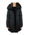 Armani Jeans Down Jacket With Hairy Collar Logo In Black