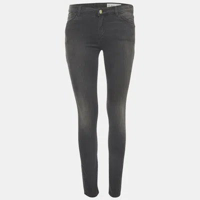 Pre-owned Armani Jeans Grey Denim Push Up Skinny Jeans S/waist 28" In Gray