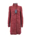 Armani Jeans High-necked Long-sleeved Coat In Red