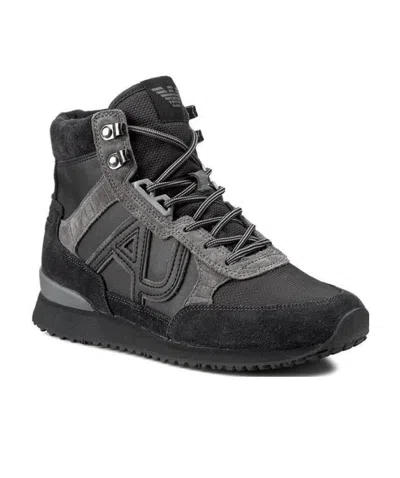 Armani Jeans High-top Leisure Sneakers In Black