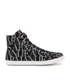 Armani Jeans High-top Round-headed Leisure Sports Shoes In Black