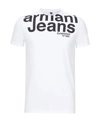 Armani Jeans Hit The Letter Round-neck T-shirt In White