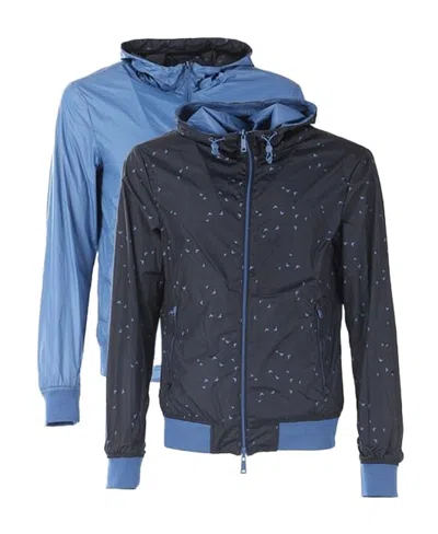 Armani Jeans Hooded Casual Jacket In Black
