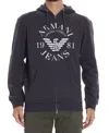 Armani Jeans Hooded Long-sleeved Casual Jacket In Black