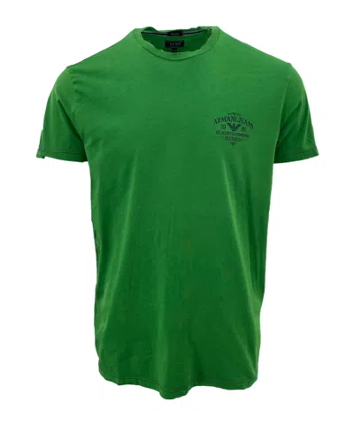 Armani Jeans Item O-neck Short-sleeved T-shirt In Green