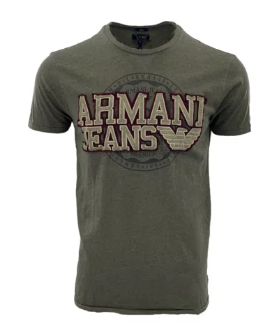 Armani Jeans Item O-neck Short-sleeved T-shirt In Green