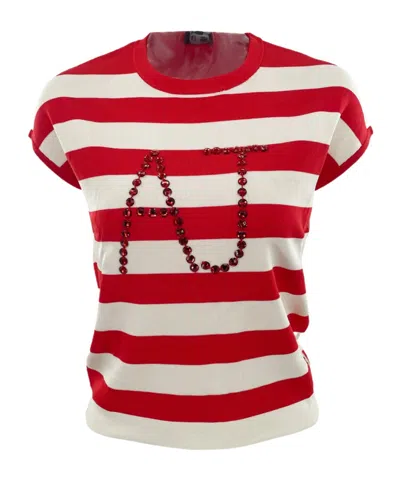 Armani Jeans Item O-neck Short-sleeved T-shirt In Red