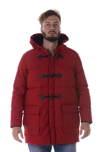 Armani Jeans Long Sleeve Down Jacket In Red