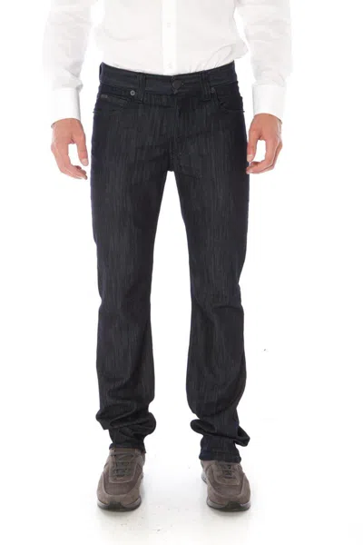 Armani Jeans Slim Cotton Jeans In Navy