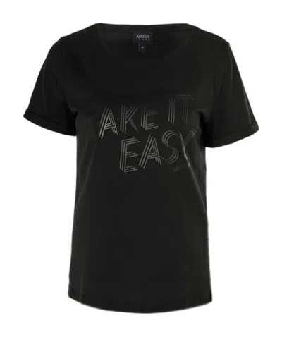 Armani Jeans Letter Logo T-shirt In Black
