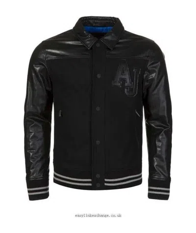 Armani Jeans Logo Casual Jacket In Black