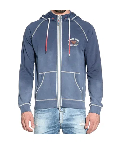 Armani Jeans Logo Casual Jacket In Blue