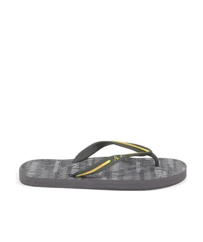 Armani Jeans Logo Detail Sandals In Gray