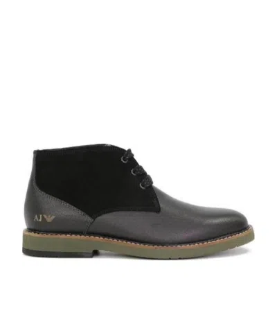 Armani Jeans Logo Details Business Casual Shoes In Black