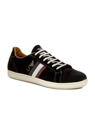 Armani Jeans Logo Details Casual Sports Shoes In Black