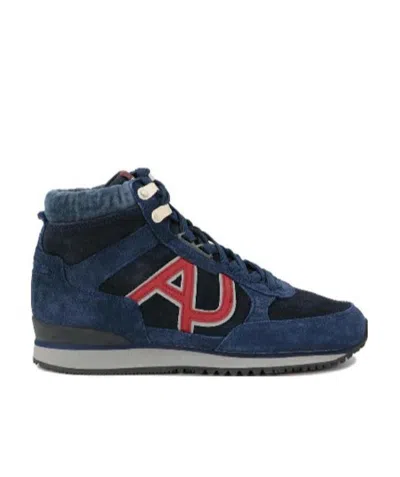 Armani Jeans Logo Details Casual Sports Shoes In Black