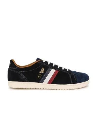 Armani Jeans Logo Details Casual Sports Shoes In Black