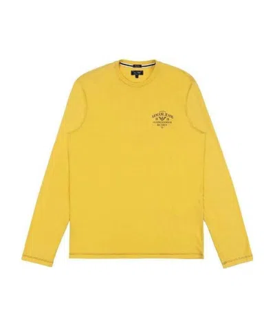 Armani Jeans Logo Details Long-sleeved T-shirt In Yellow