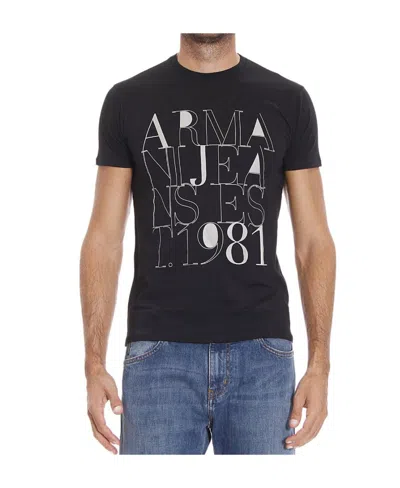 Armani Jeans Logo Details T-shirt In Black