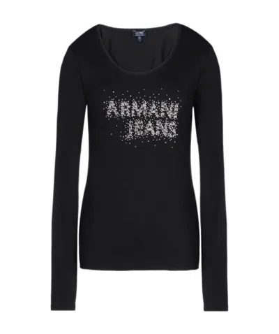 Armani Jeans Logo Details T-shirt In Black