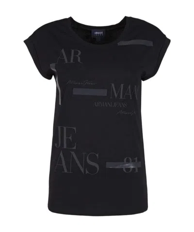 Armani Jeans Logo Details T-shirt In Black