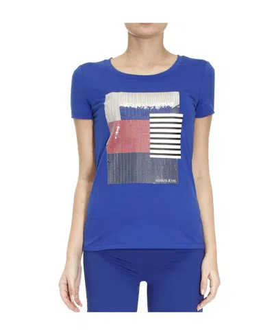 Armani Jeans Logo Details T-shirt In Blue