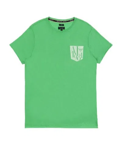 Armani Jeans Logo Details T-shirt In Green