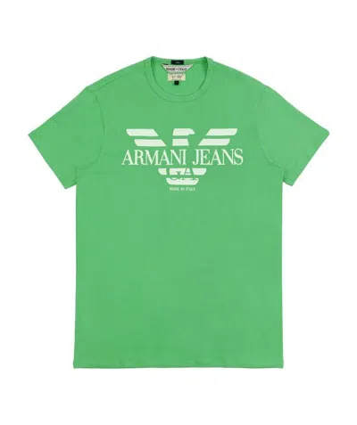 Armani Jeans Logo Details T-shirt In Green