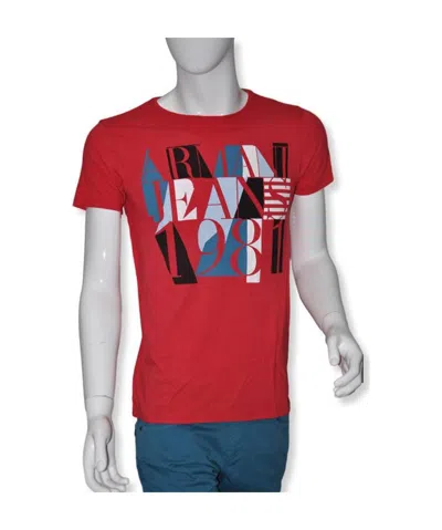 Armani Jeans Logo Details T-shirt In Red