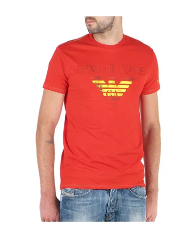 Armani Jeans Logo Details T-shirt In Red