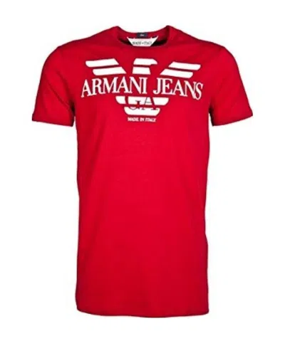 Armani Jeans Logo Details T-shirt In Red